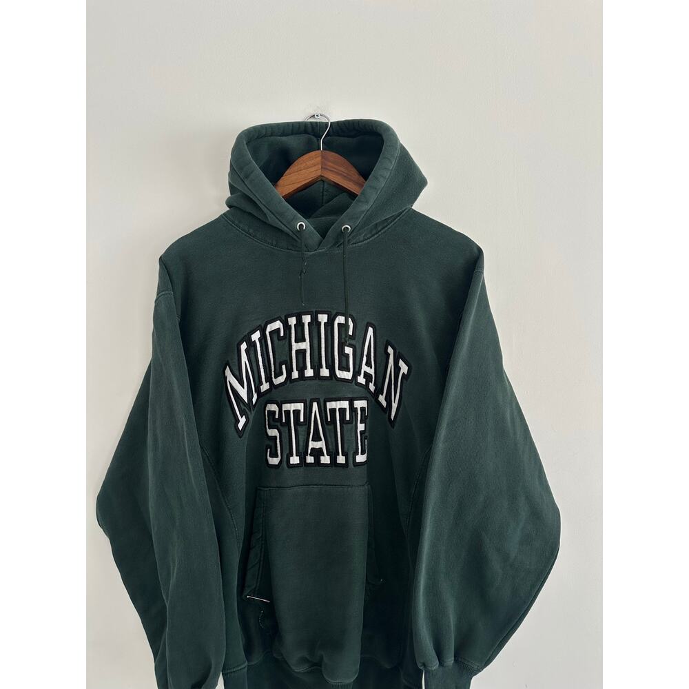 90s Vintage Michigan State Spartans Reverse Weave Hoodie - Picture 2 of 3